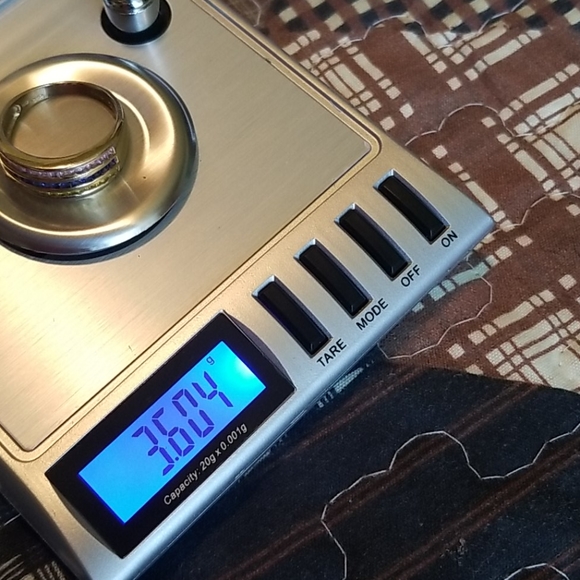 10k gold colors of sapphire band ring size 7.5 - Picture 5 of 8